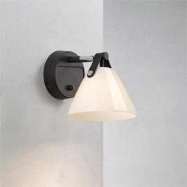 Strap Glass Black Wall Light